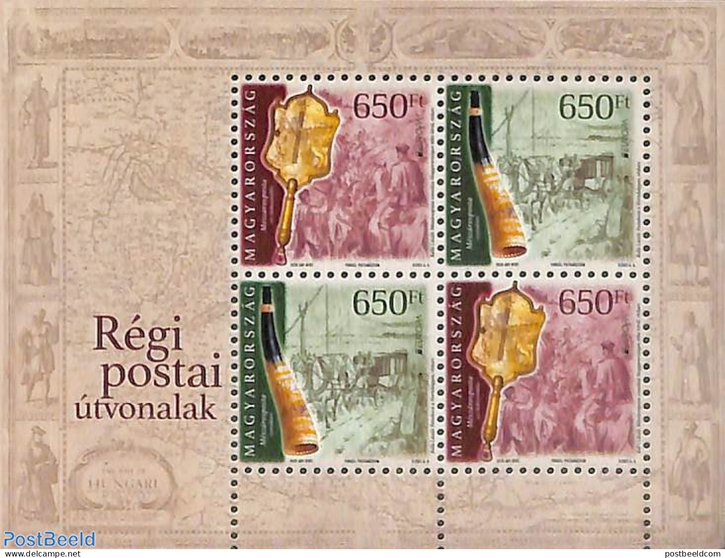 Hungary 2020 Europa, Old Postal Roads S/s, Mint NH, History - Nature - Transport - Europa (cept) - Horses - Post - Coa.. - Nuovi