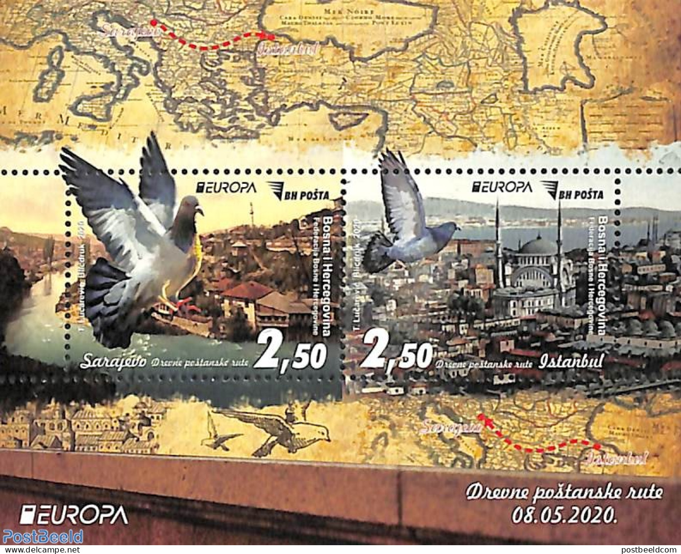 Bosnia Herzegovina 2020 Europa, Old Postal Roads S/s, Mint NH, History - Nature - Various - Europa (cept) - Birds - Po.. - Poste