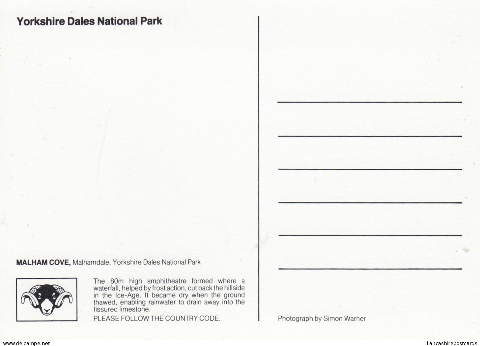 Postcard Malham Cove Malhamdale North Yorkshire Dales My Ref B26482 - Other & Unclassified