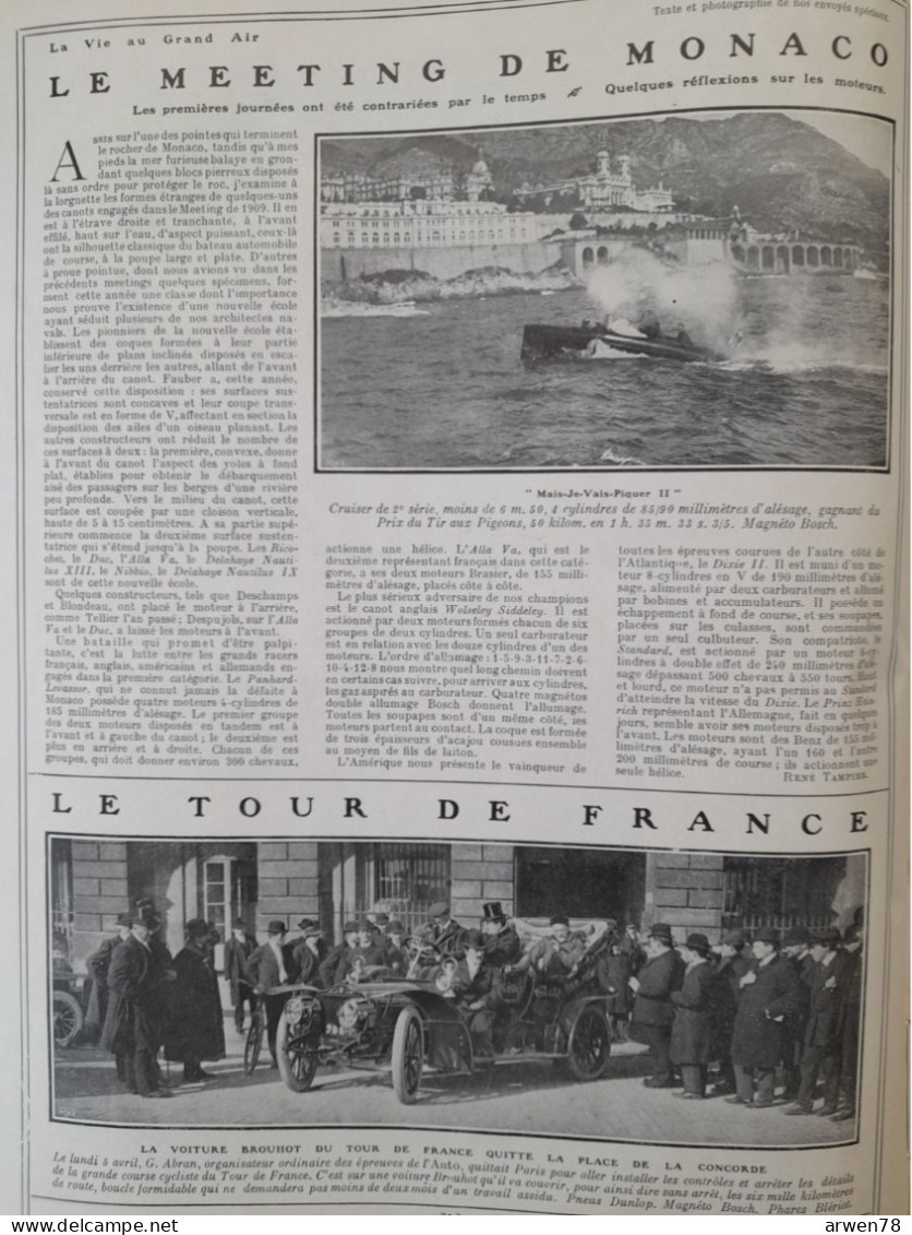 LA VIE AU GRAND AIR N° 551 /1909 FOOTBALL RUGBY BORDEAUX TOULOUSE AUTO A NICE AVIRON OXFORD CAMBRIDGE LONGCHAMP - 1900 - 1949