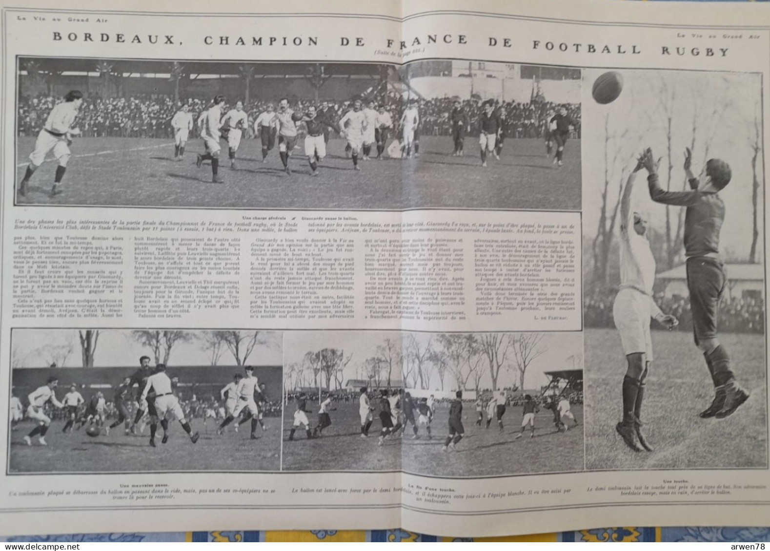 LA VIE AU GRAND AIR N° 551 /1909 FOOTBALL RUGBY BORDEAUX TOULOUSE AUTO A NICE AVIRON OXFORD CAMBRIDGE LONGCHAMP