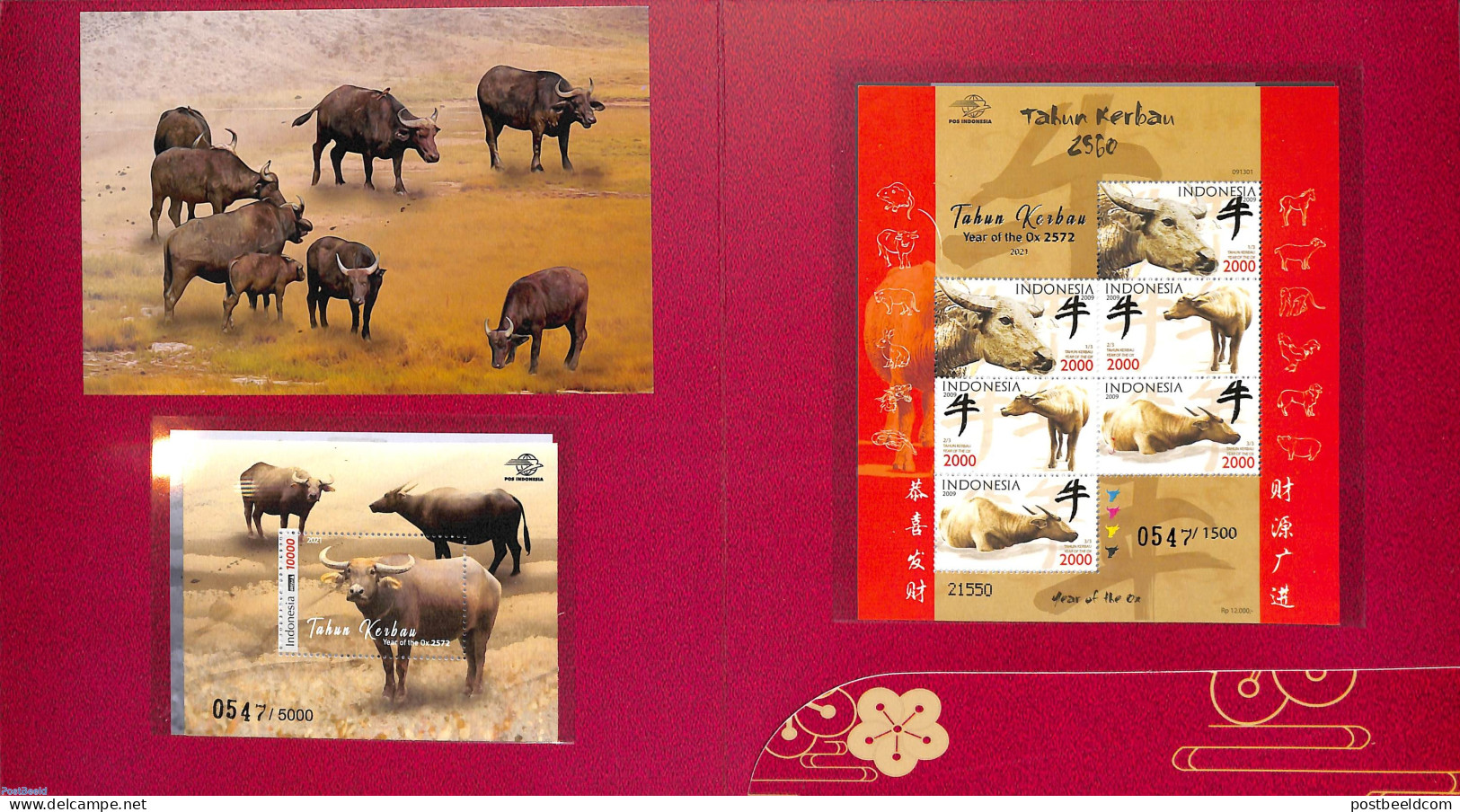 Indonesia 2021 Year Of The Ox, Special Pack, Mint NH, Nature - Various - Cattle - New Year - New Year