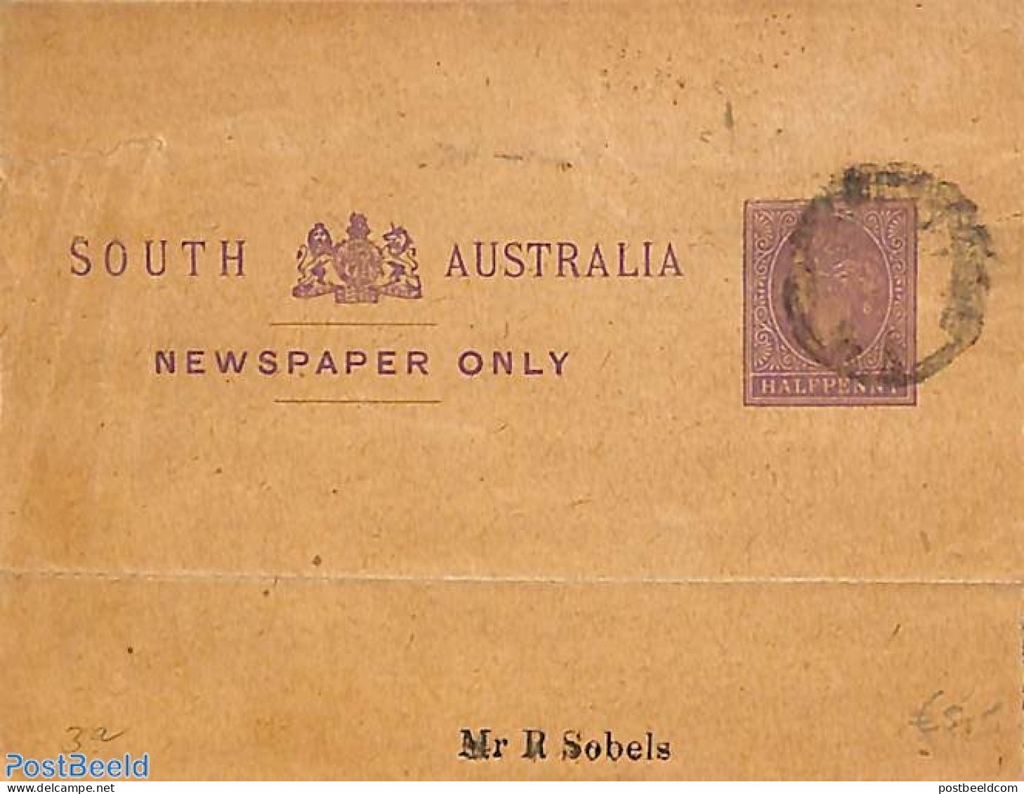 Australia, South Australia 1880 Wrapper 1/2d, Used, Used Postal Stationary - Autres & Non Classés
