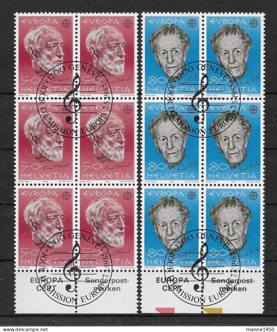 Schweiz 1985 Europa/Cept Mi.Nr. 1294/95 Kpl. 6er Blocksatz Gestempelt - Oblitérés