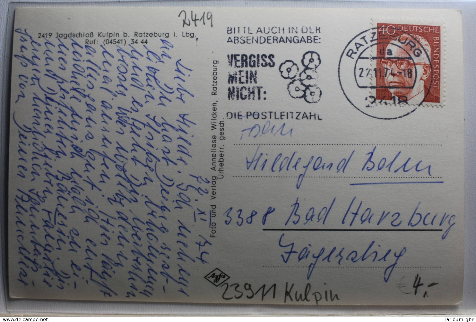 AK Ratzeburg Jagdschloß Kulpin B. Ratzeburg 1974 Gebraucht #PE887 - Other & Unclassified