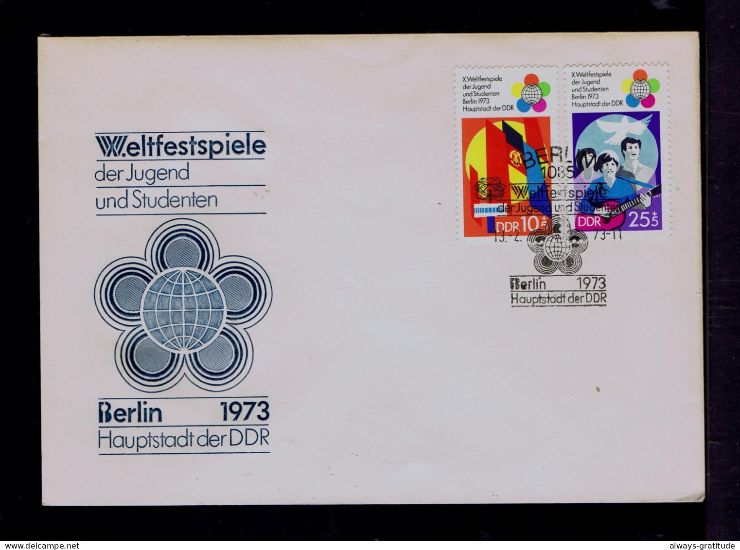 Sp10580 DDR "X Fêtes Students" Flags Musical  Youth Berlin 1973 - Other & Unclassified