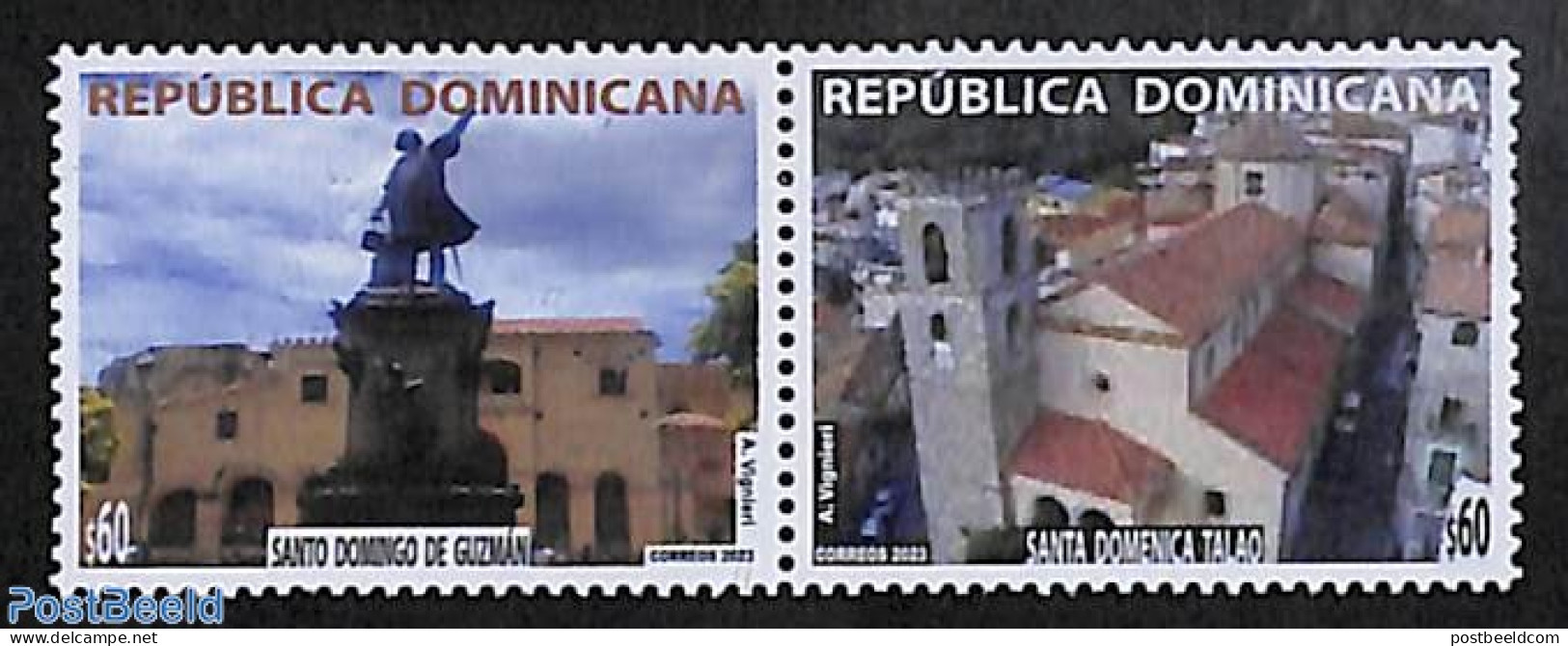 Dominican Republic 2023 Cities 2v [:], Mint NH, Religion - Churches, Temples, Mosques, Synagogues - Art - Sculpture - Eglises Et Cathédrales