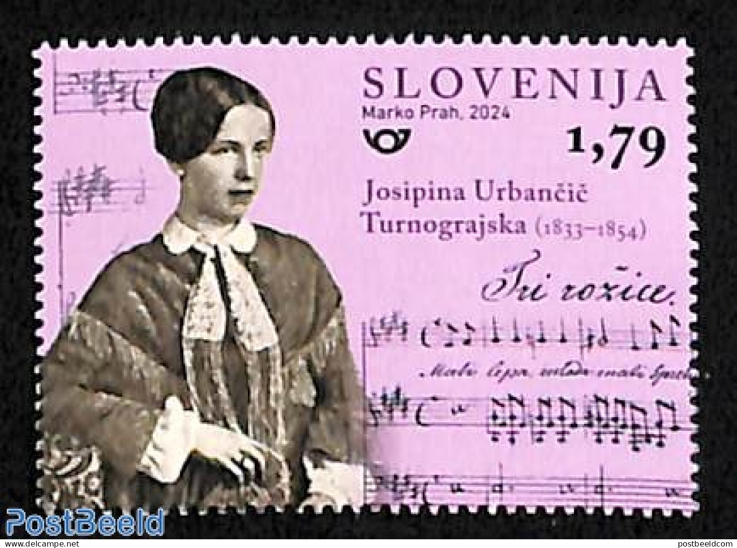 Slovenia 2024 Josipina Urbancic Turnograjska 1v, Mint NH, Performance Art - Music - Staves - Music