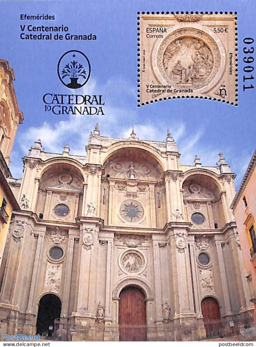 Spain 2024 Granada Cathedral S/s, Mint NH, Religion - Churches, Temples, Mosques, Synagogues - Nuovi