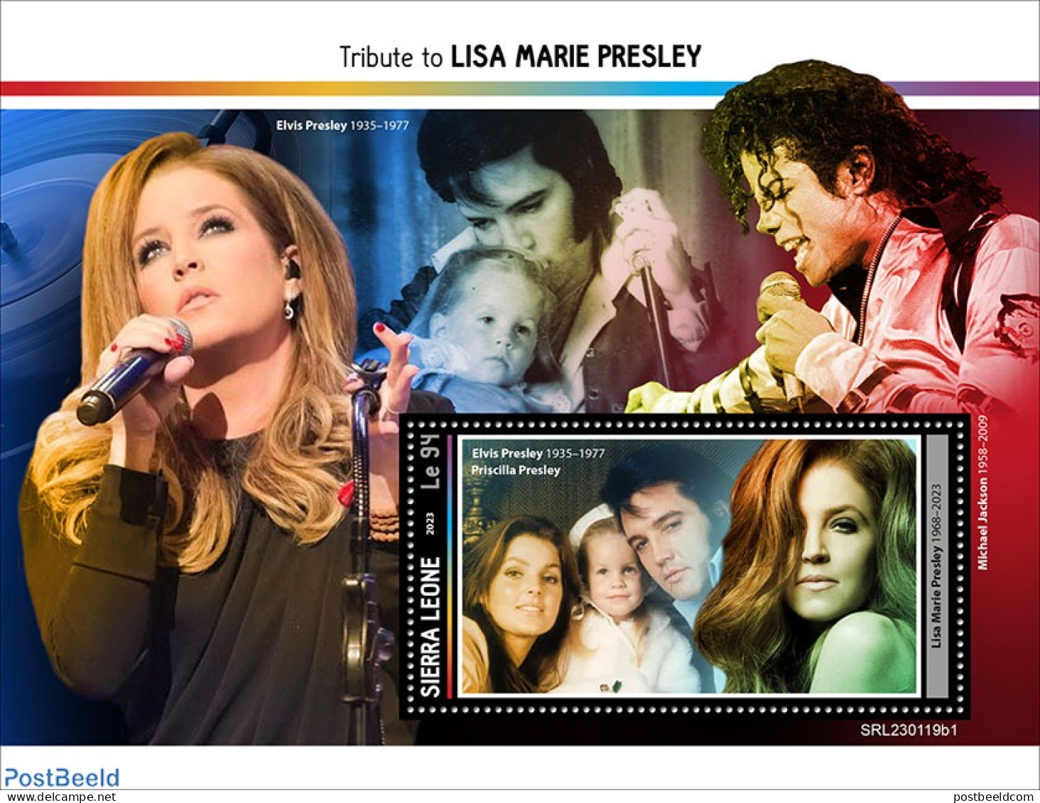 Sierra Leone 2023 Lisa Marie Presley, Mint NH, Performance Art - Elvis Presley - Michael Jackson - Music - Elvis Presley