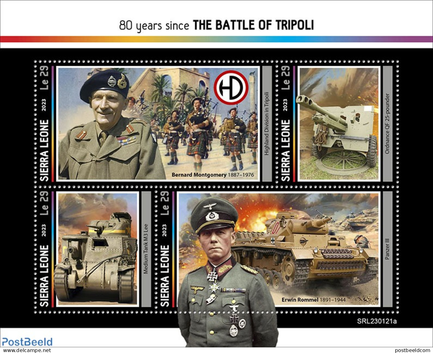 Sierra Leone 2023 Battle Of Tripoli, Mint NH, History - Transport - Various - Militarism - World War II - Weapons - Militaria