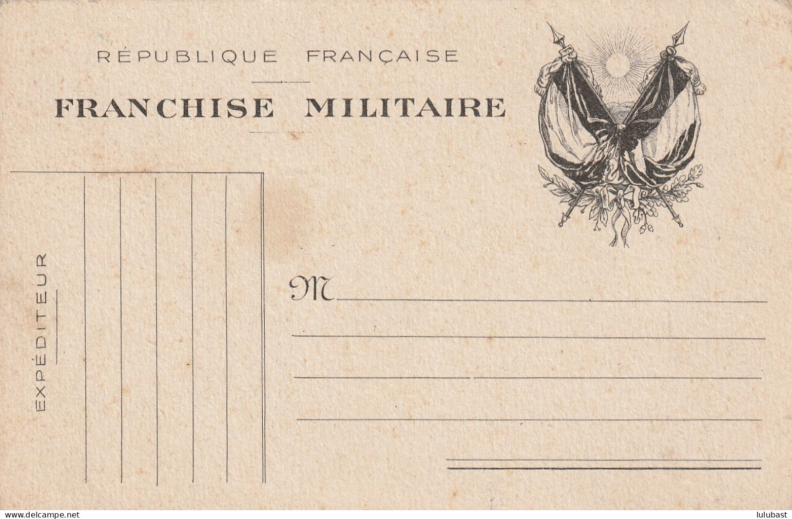 Carte FM (neuve) " Aux 2 Drapeaux Français" Au Soleil Radieux. - WW I