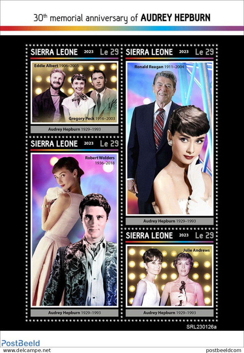Sierra Leone 2023 Audrey Hepburn, Mint NH, History - Performance Art - American Presidents - Movie Stars - Acteurs