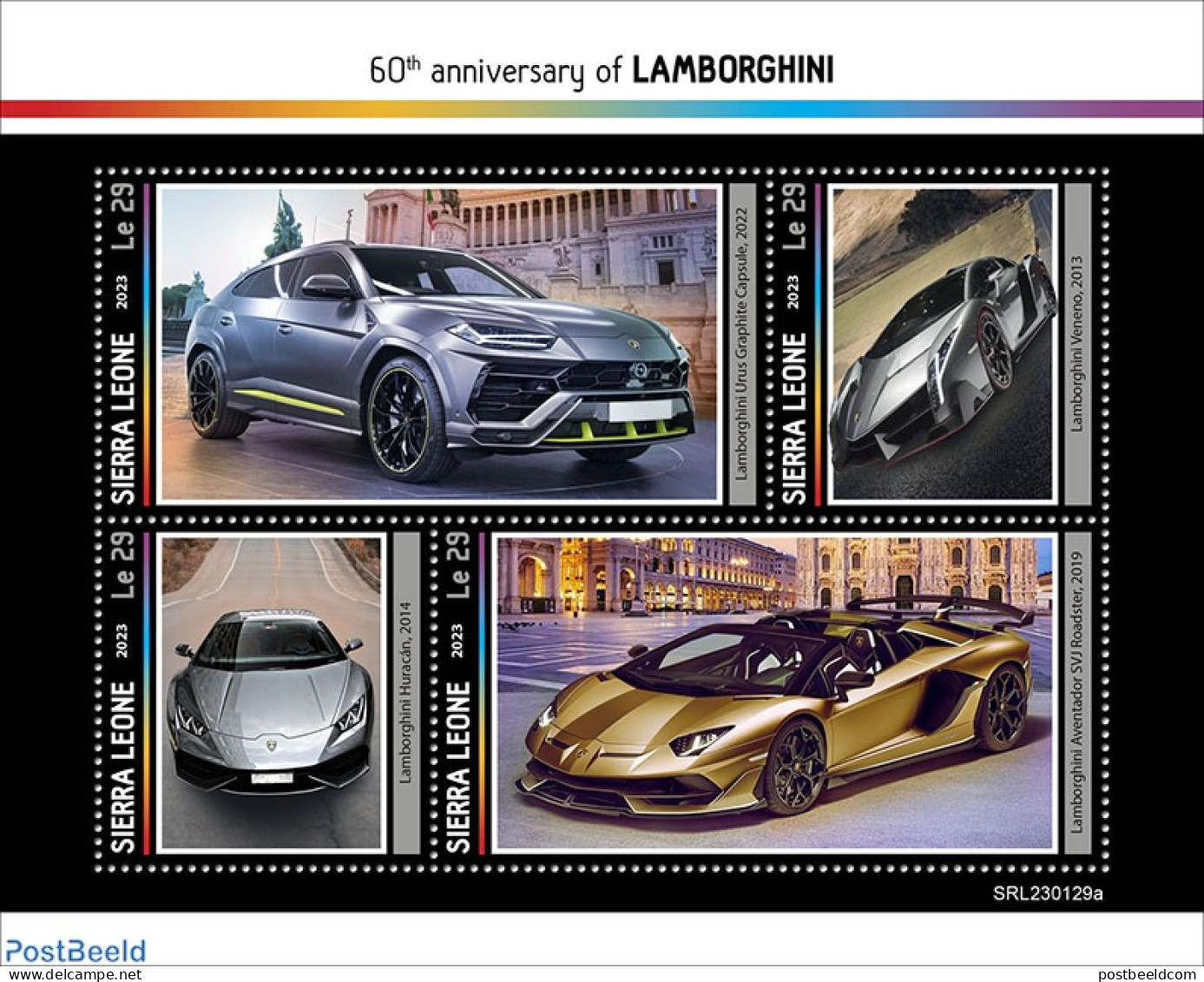 Sierra Leone 2023 Lamborghini, Mint NH, Transport - Automobiles - Cars