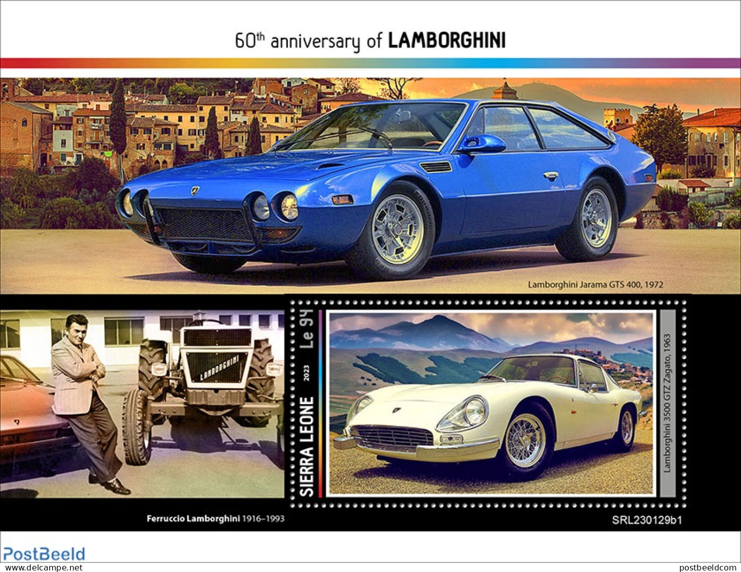 Sierra Leone 2023 Lamborghini, Mint NH, Transport - Automobiles - Autos