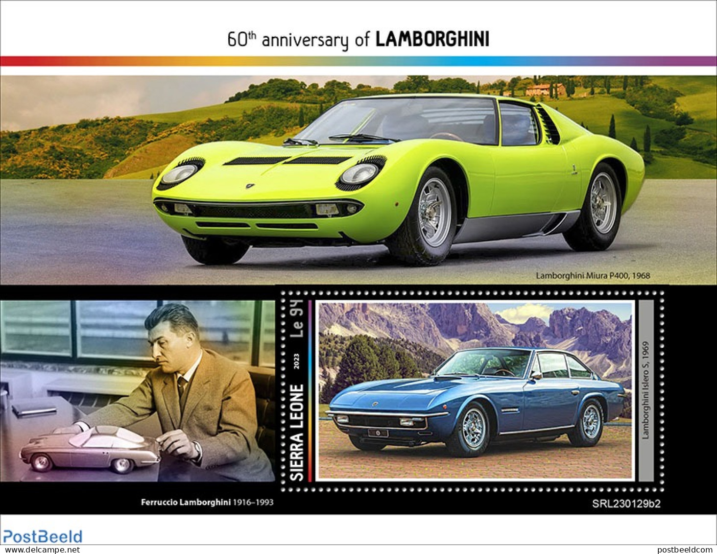 Sierra Leone 2023 Lamborghini, Mint NH, Transport - Automobiles - Auto's