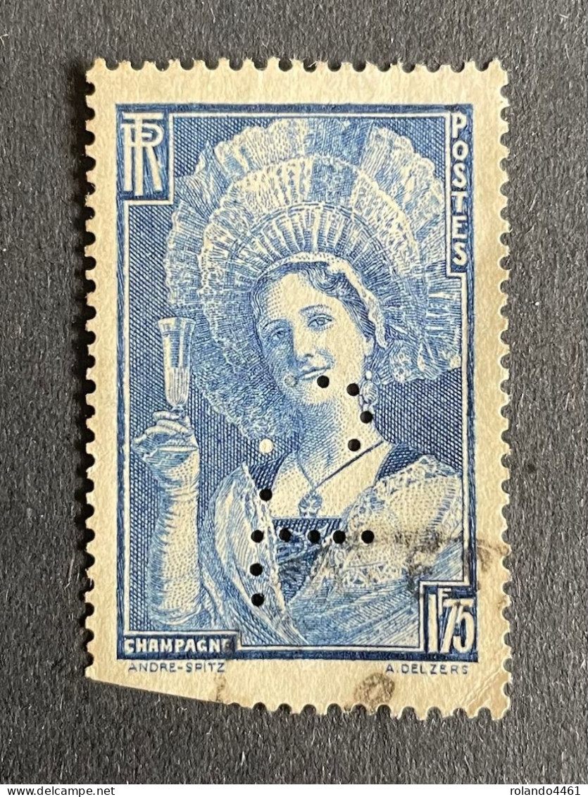 FRANCE N° 388 C.L 228 Indice 2 Perforé Perforés Perfins Perfin Timbre Avec Defaut - Autres & Non Classés