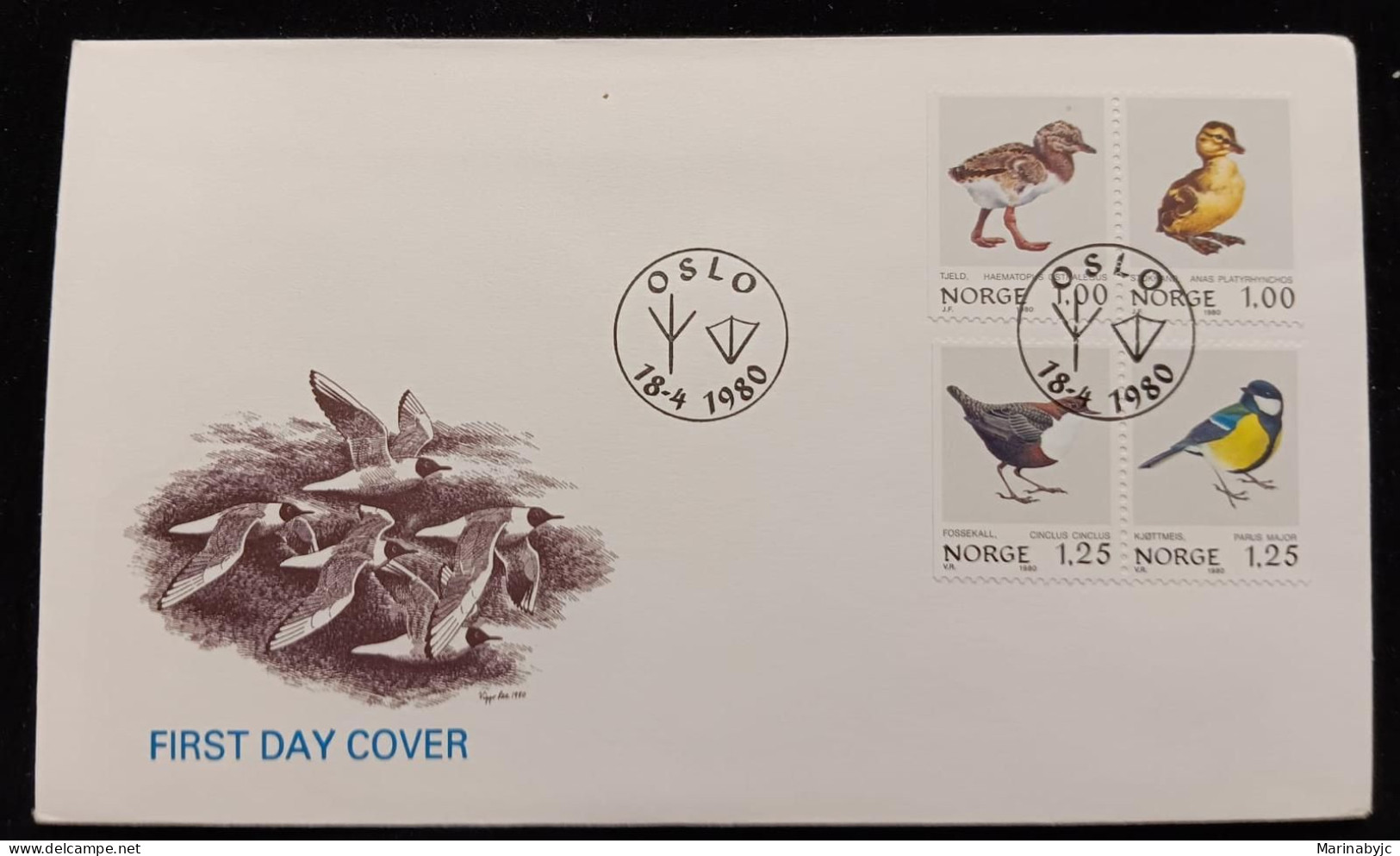 C) 1980. NORWAY. FDC. BIRDS. XF - Europe (Other)