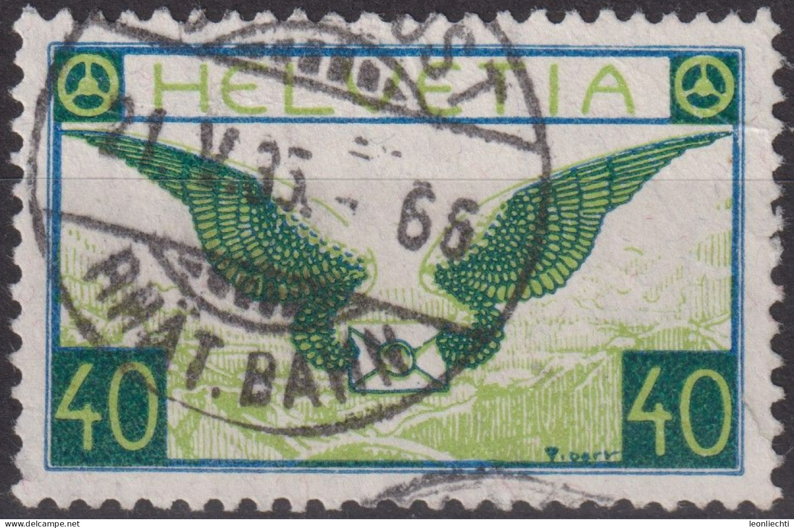 1929 Flugpost Schweiz ⵙ Zum:CH F15, Mi:CH 234x,Yt:CH.PA14, Brief Mit Flügeln - Used Stamps