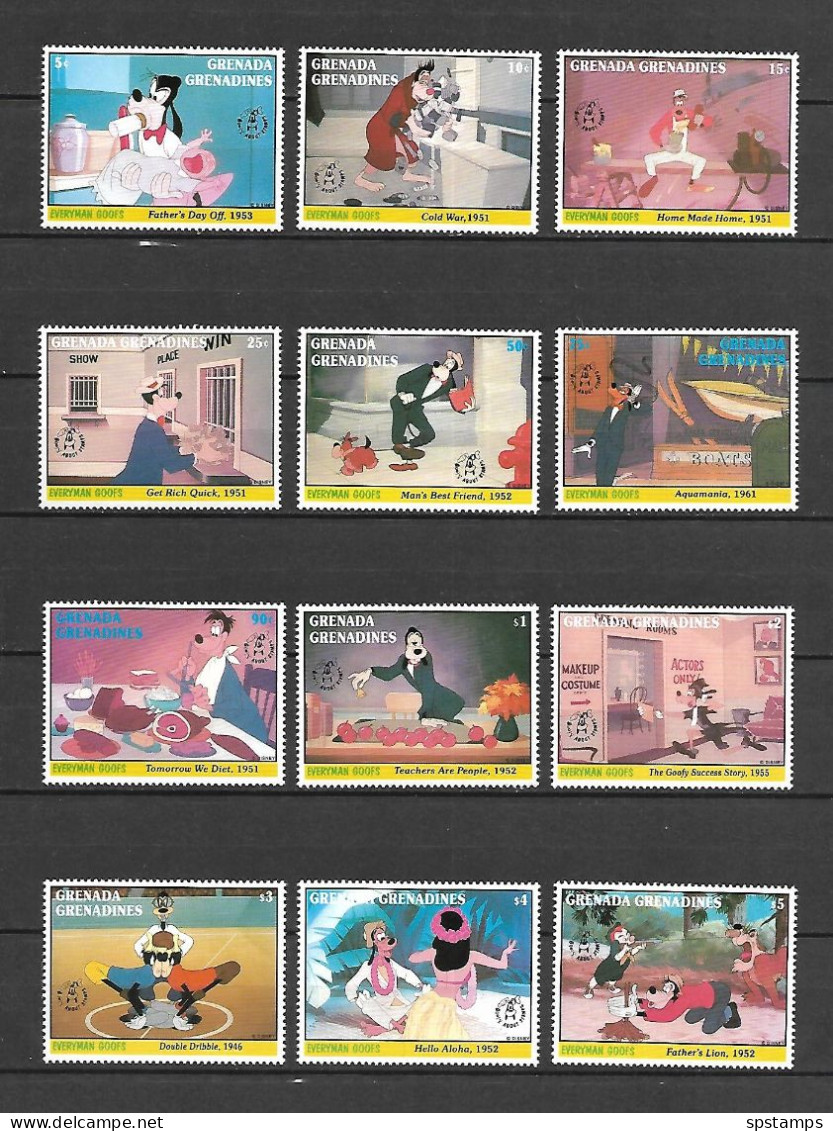 Disney Set Grenada Gr 1992 60th Anniversary Of Goofy MNH - Disney