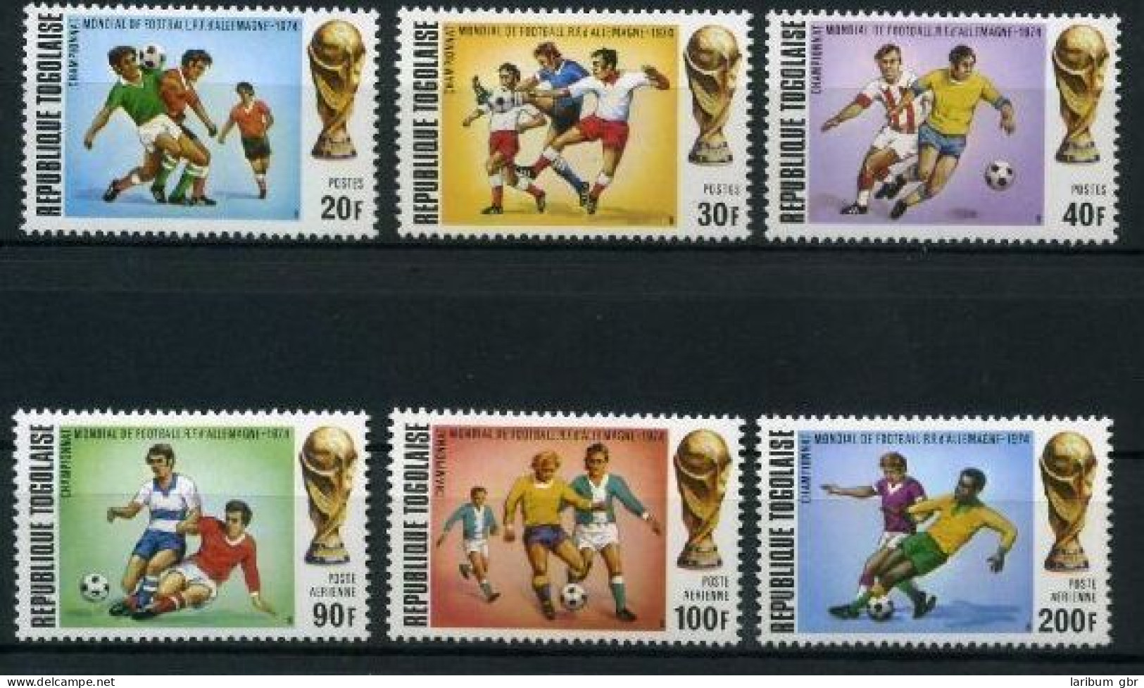 Togo 1017-1022 A Postfrisch Fußball WM 1974 #GB611 - Togo (1960-...)