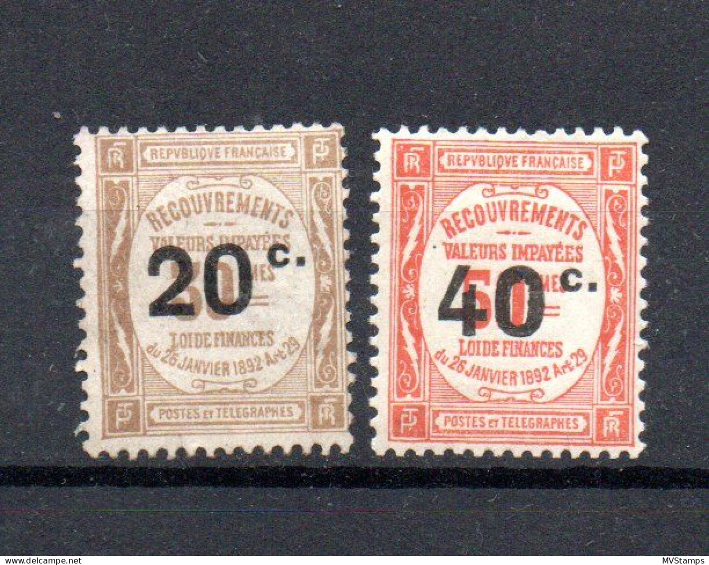 Frankreich 1917 P 42/43 Portomarke Mit Aufdruck Ungebraucht/MLH - 1859-1959 Neufs