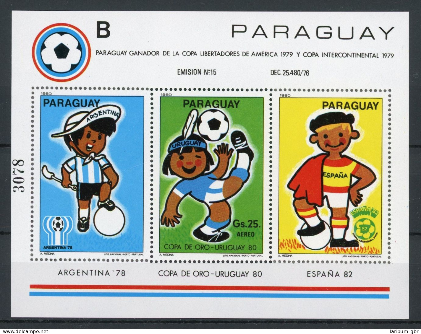 Paraguay Block 358 Postfrisch Fußball WM 1978 #GB637 - Paraguay