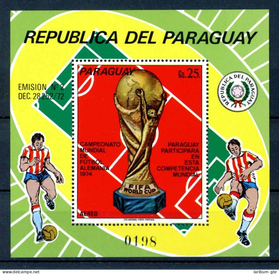Paraguay Block 206 Postfrisch Fußball WM 1974 #GB645 - Paraguay