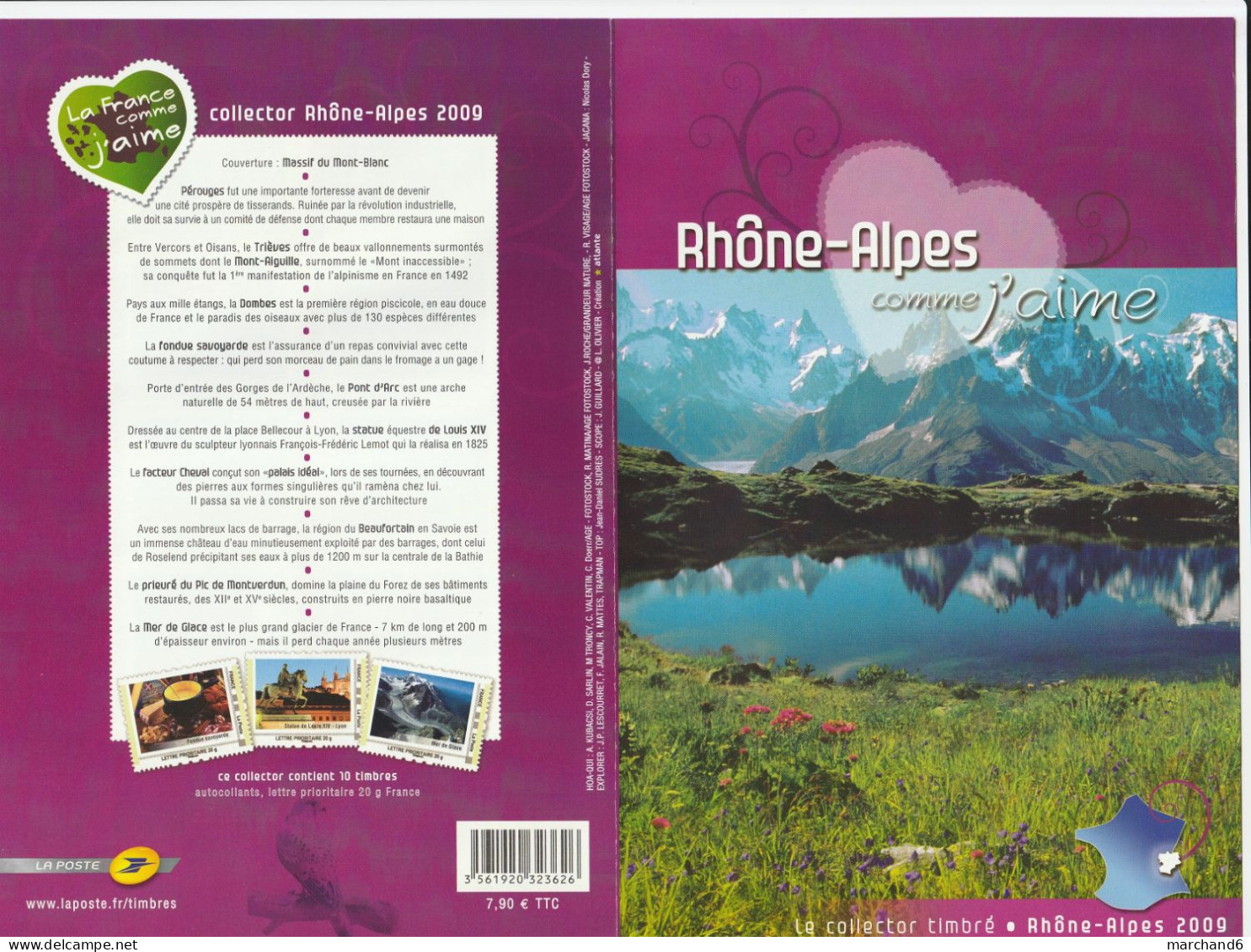 Feuillet Collector Rhone Alpes La France 2009 MTAM L P 20gr 10 Timbres Autoadhésifs N°28 Mon Timbre A Moi - Collectors