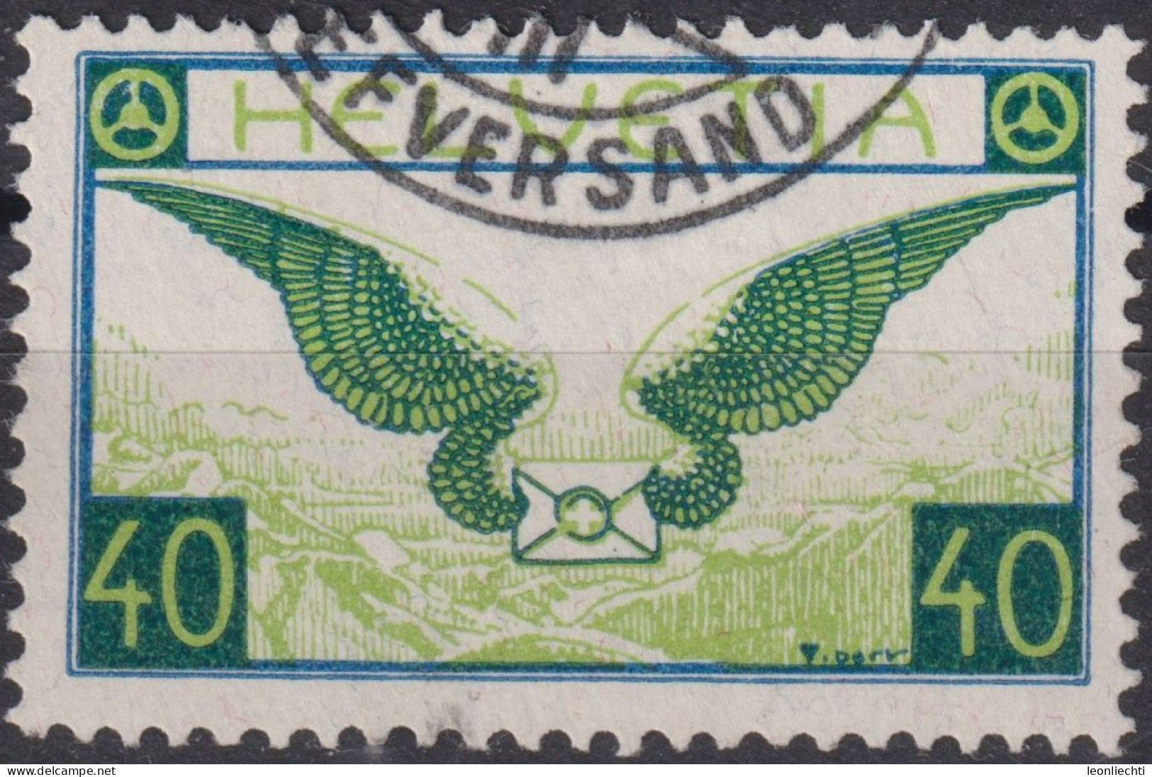 1929 Flugpost Schweiz ⵙ Zum:CH F15, Mi:CH 234x,Yt:CH.PA14, Brief Mit Flügeln - Used Stamps