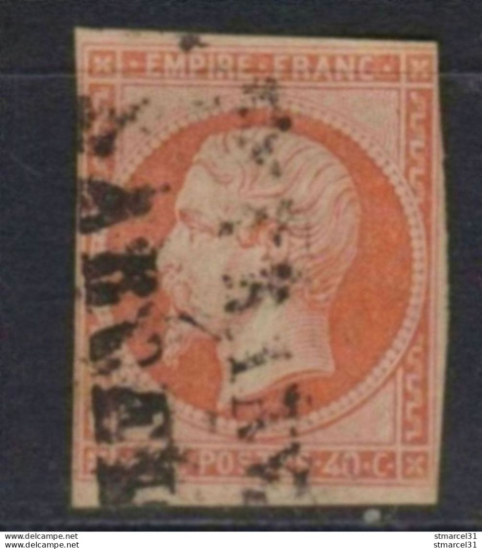 RARE Obli Barcelona Estrangero Sur N°16 Paille Et "trait De Burin" BE - 1853-1860 Napoléon III