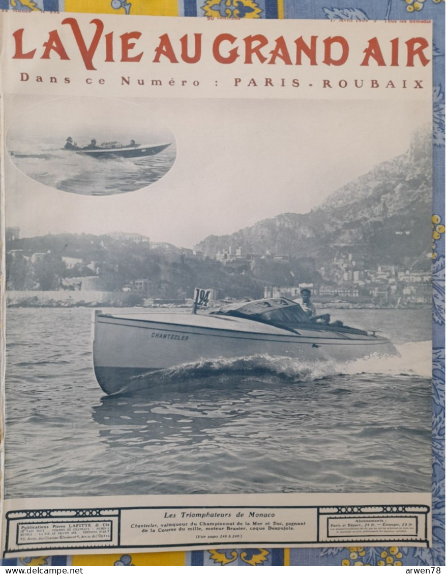 LA VIE AU GRAND AIR N° 552 /1909 MEETING DE MONACO LAPIZE GAGNE PARIS ROUBAIX PRIX DU PRESIDENT DE LA REPUBLIQUE - 1900 - 1949