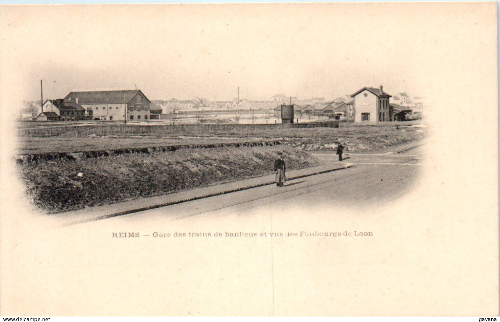 51 REIMS - Gare Des Trains De Banlieue Et Vue Des Faubourgs De Laon - Reims