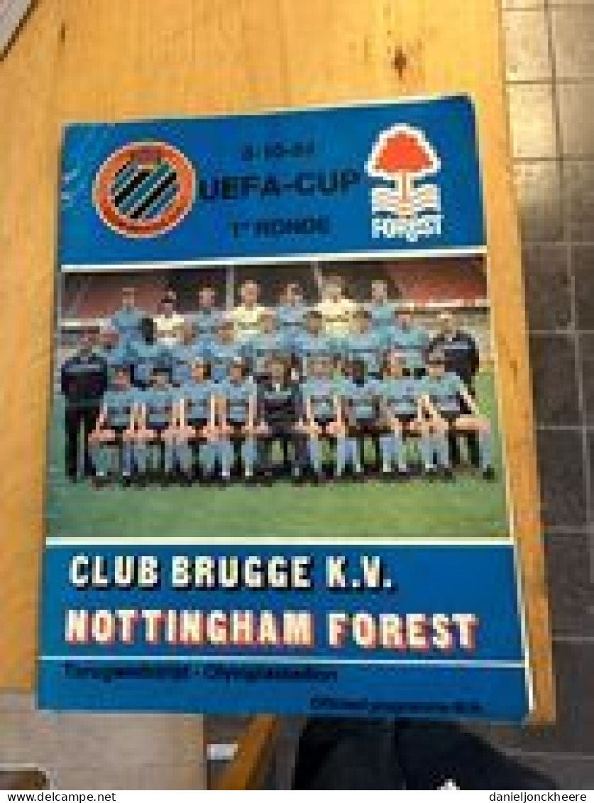 Club Brugge Programma Nottingham Forest UEFA Cup 1984 - Andere & Zonder Classificatie