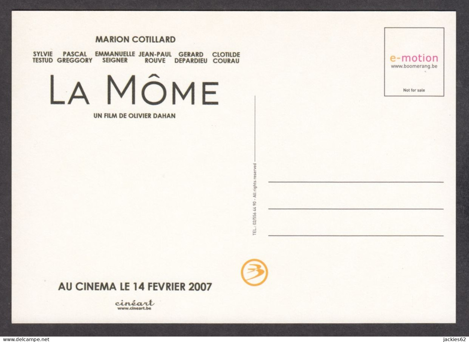 095714/ Olivier Dahan, *La Môme* - Affiches Sur Carte