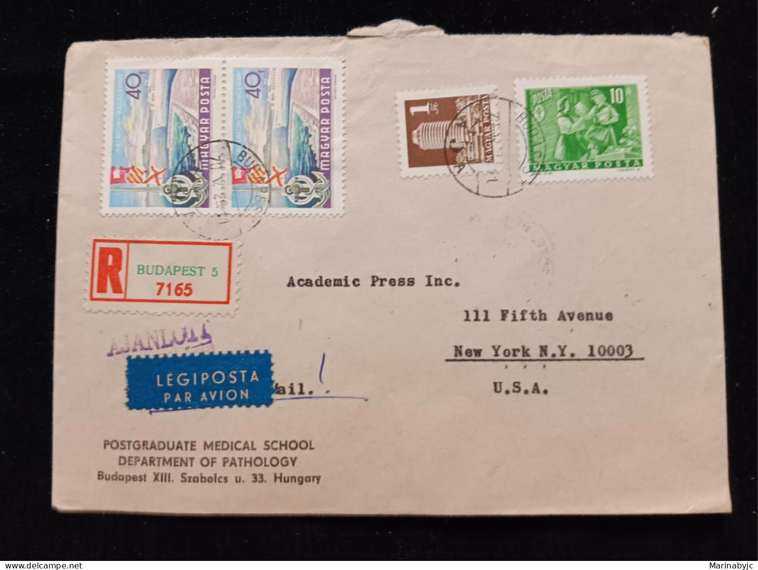 C) 1964. HUNGARY. AIRMAIL ENVELOPE SENT TO USA. 2ND CHOICE - Hongrie