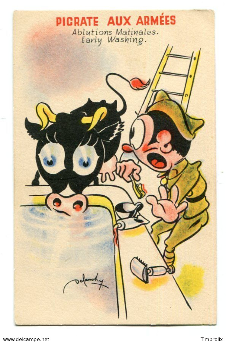 PICRATE AUX ARMEES - 10 Cartes Postales Humoristiques Signées DEFAUCHY Illustrateur - Série Complète. - Humour