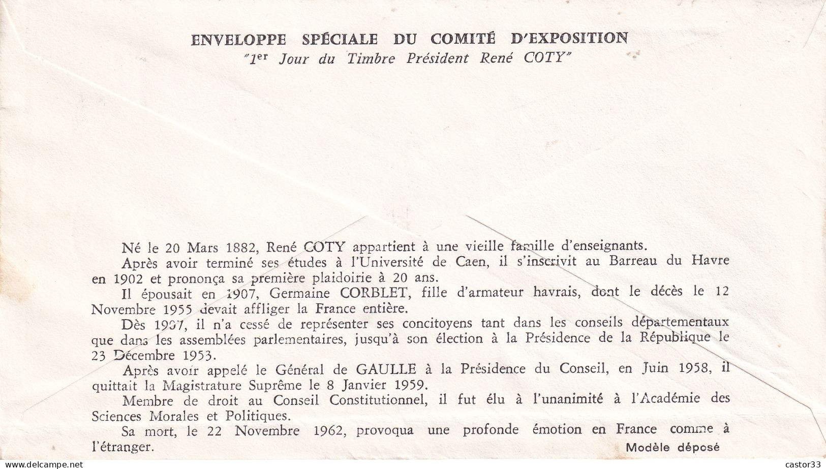 1er Jour, René Coty - 1960-1969