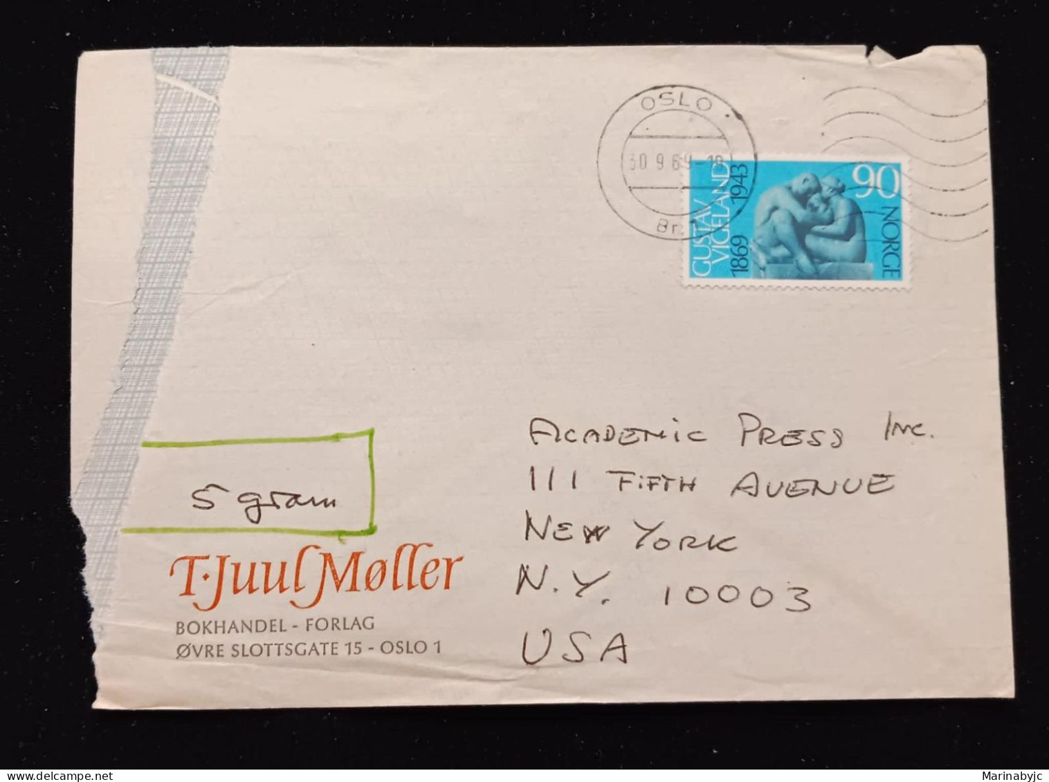 C) 1969. NORWAY. AIRMAIL ENVELOPE SENT TO USA. 2ND CHOICE - Other & Unclassified