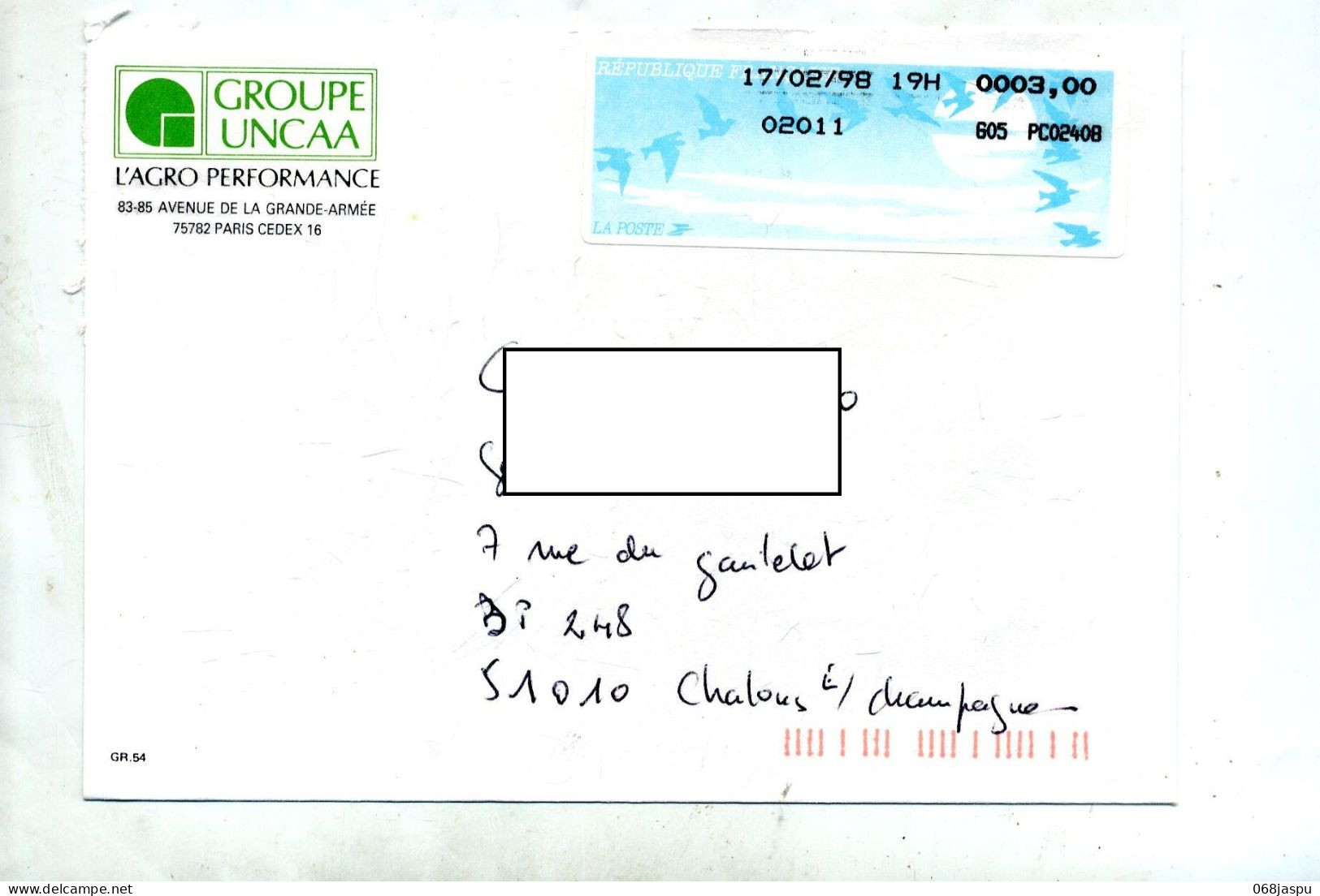 Lettre Vignette Curiosite Impression !! - 1990 « Oiseaux De Jubert »