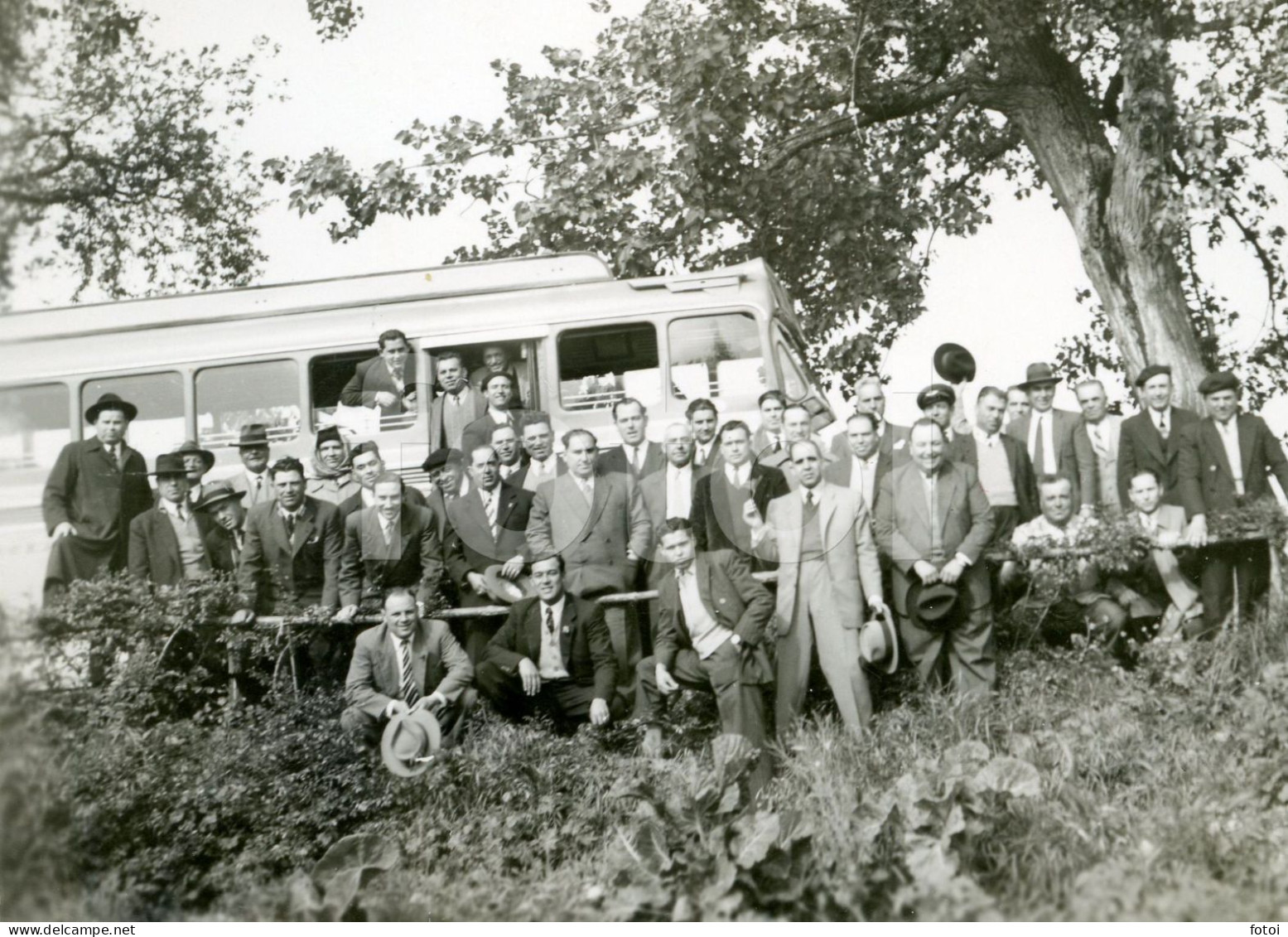 1952 ORIGINAL AMATEUR  PHOTO FOTO PASSEIO AUTOCARRO PORTUGAL BUS AT182 - Automobiles