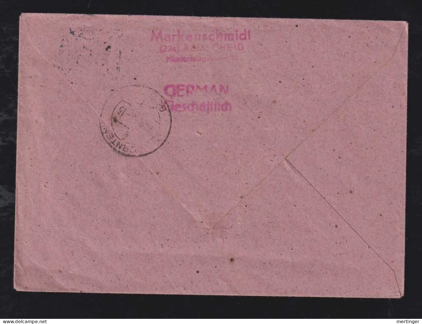 All. Besetzung 1948 Einschreiben Brief 80Pf + 2x2Pf REMSCHEID X DÖRNTEN über GOSLAR - Lettres & Documents