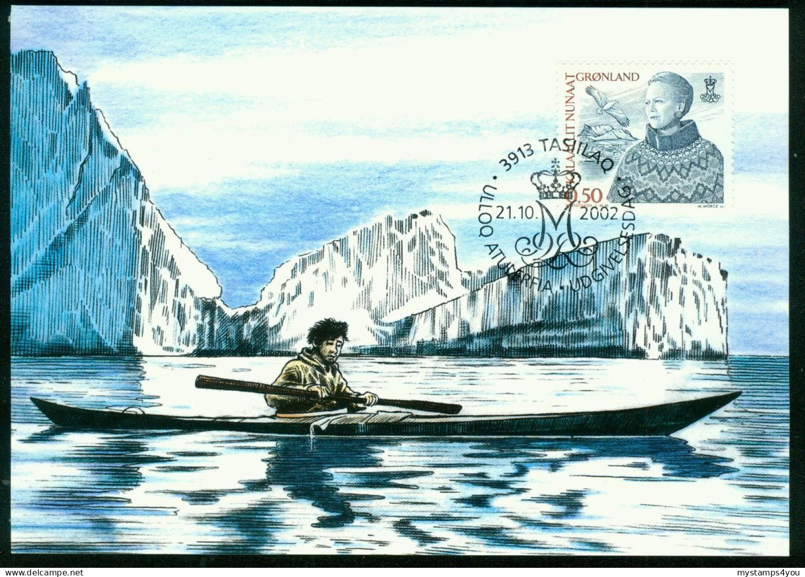 Mk Greenland Maximum Card 2002 MiNr 386 | Queen Margrethe II #max-0083 - Maximumkaarten