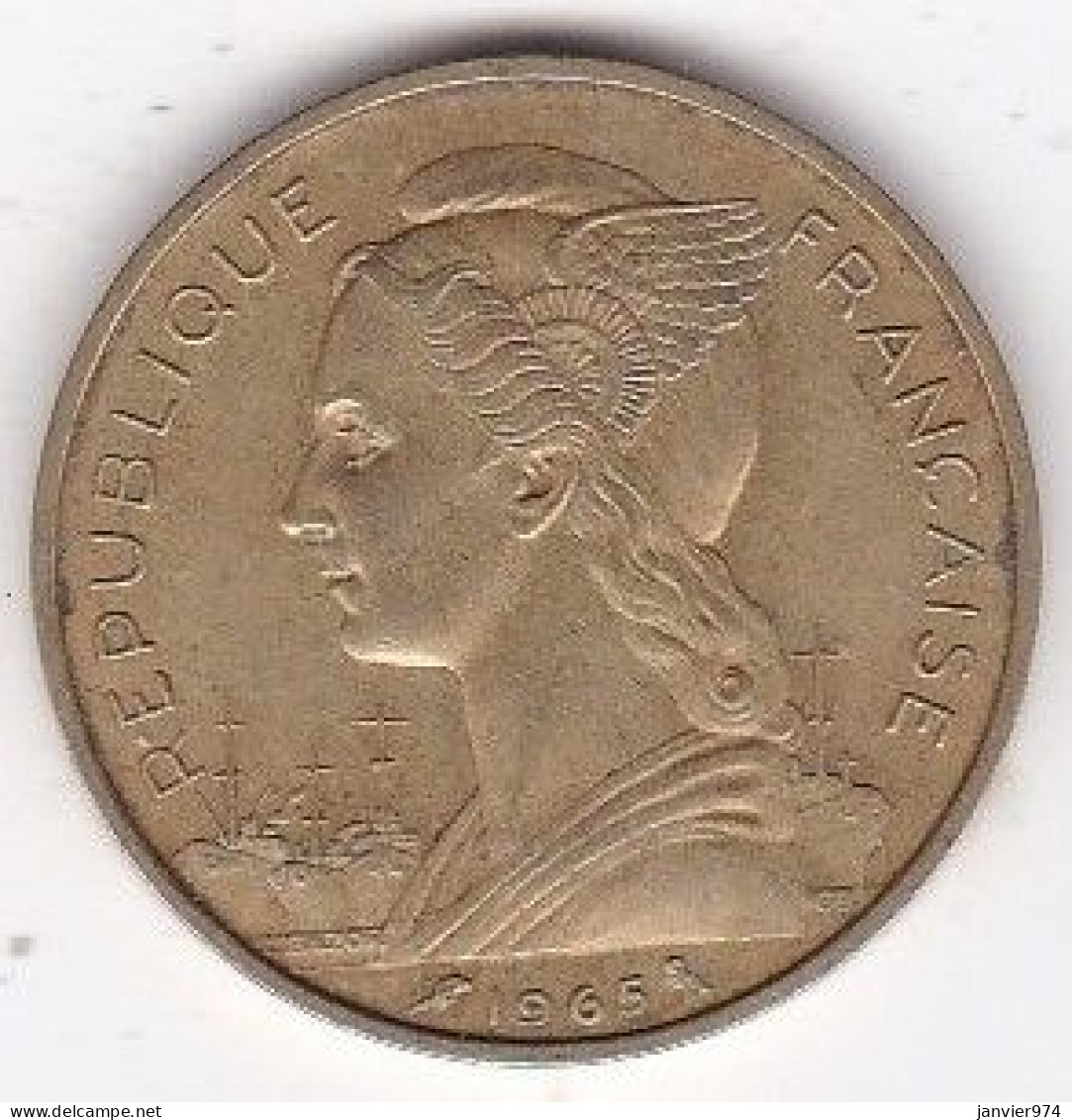 Côte Française De Somalie Djibouti 10 Francs 1965, Bronze Aluminium , Lec# 48, TTB - Gibuti