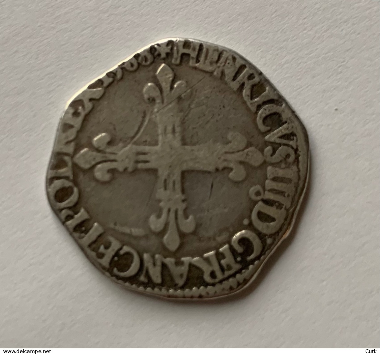 Quart D’Ecu 1588 Rennes - 1574-1589 Henri III