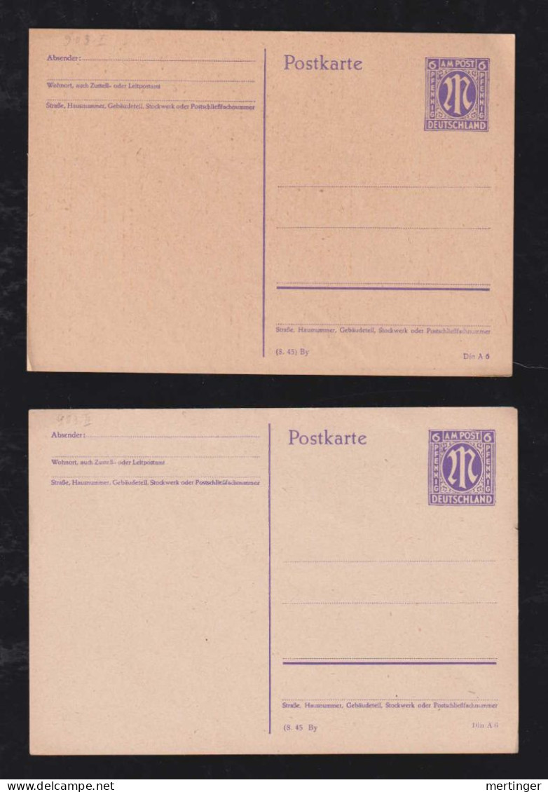 Bizone 1945 AM Post 6Pf Ganzsache P903 I+II ** - Covers & Documents