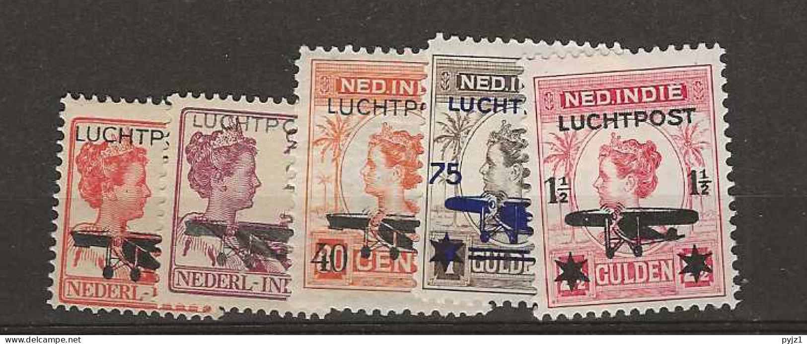 1928 MH Nederlands Indië Airmail NVPH LP 1-5 - Niederländisch-Indien
