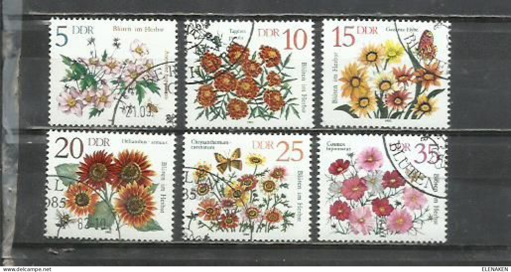 7565E-SERIE COMPLETA  ALEMANIA DEMOCRATICA DDR 1982 Nº 2386/2391 FLORES VEGETALES - Oblitérés