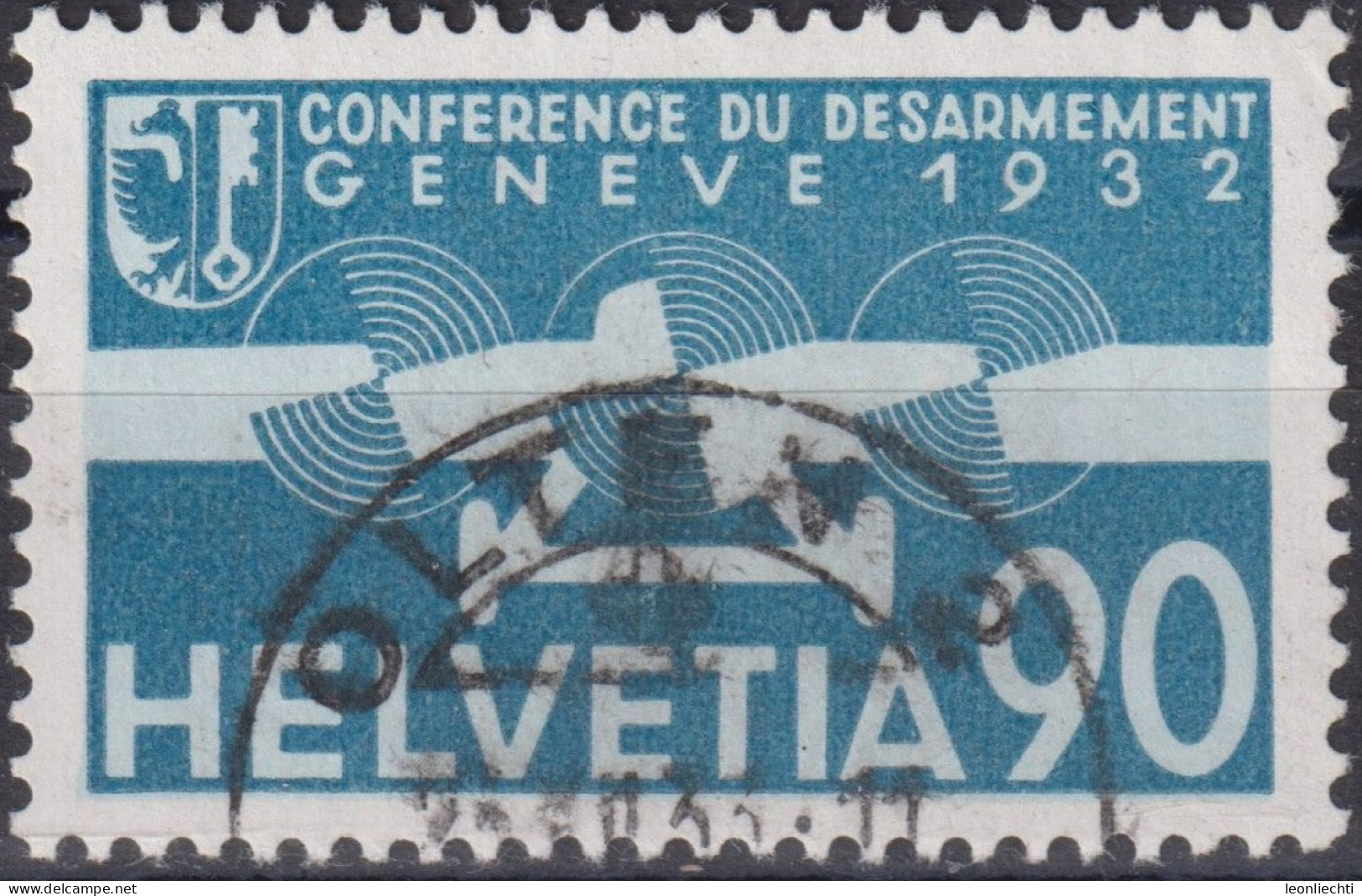 1932 Flugpost Schweiz ⵙ Zum:CH F18, Mi:CH 258,Yt:CH.PA18, Stilisiertes Flugzeug - Oblitérés