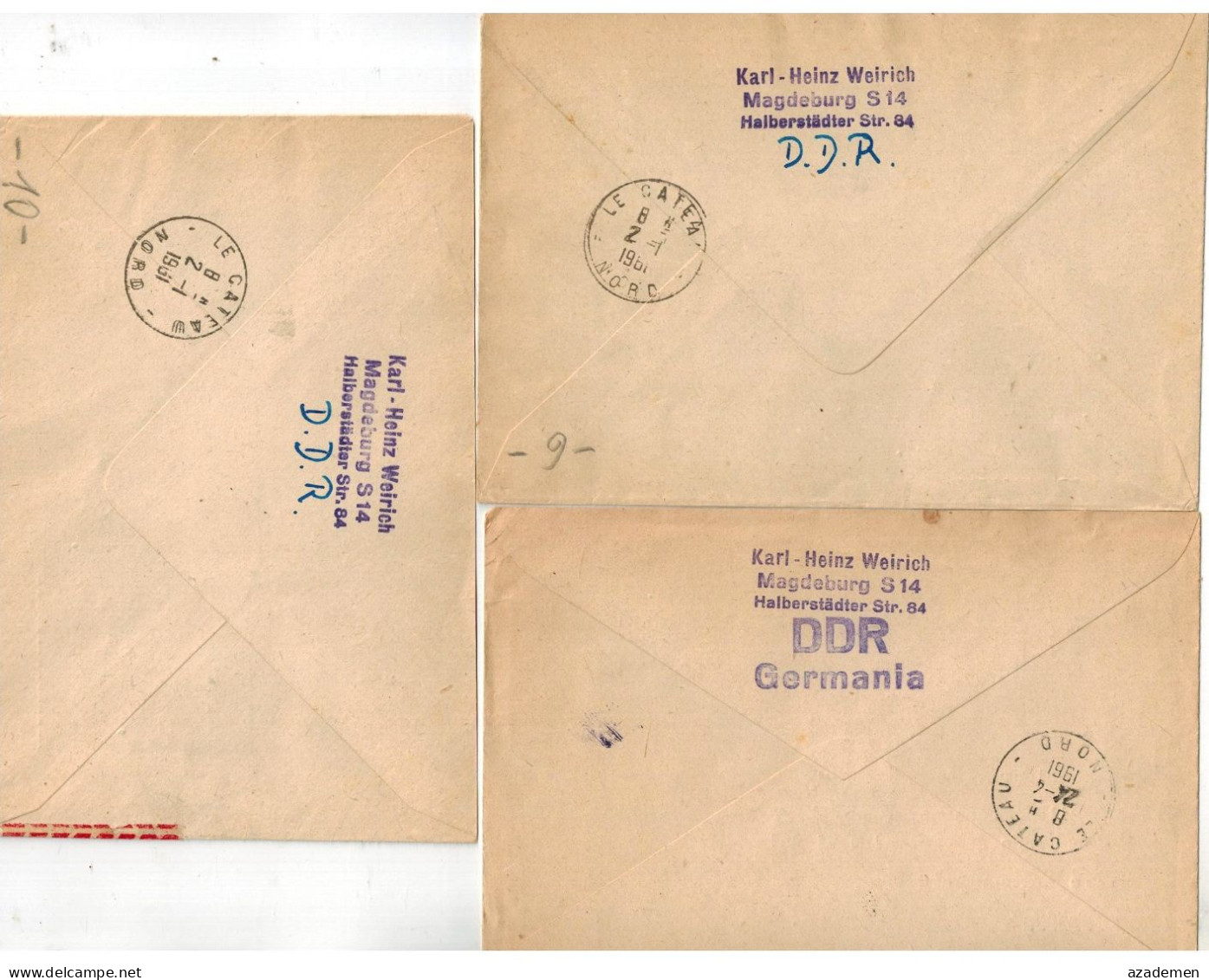 D.D.R   3 Lettres Recomandées De MAGDEBURG Pour La France, 1961. - Covers & Documents